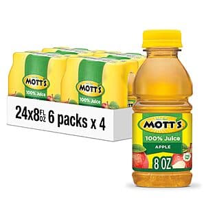 24-Pack 8-Oz Mott's 100% Apple Juice Bottles $6.65 w/ Subscribe & Save