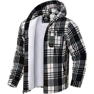 G Gradual Men's Sherpa Lined Flannel Zip-Up Hoodie Jacket (Various Colors) $20 + Free Shipping