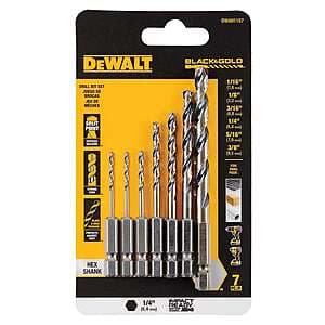 7-Piece DeWALT Hex Shank Black & Gold Impact Ready Drill Bit Set (DWAH1107) $10 + Free Store Pickup