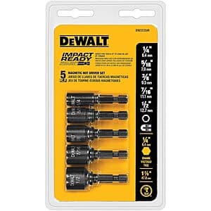 5-Piece DeWALT Magnetic Nutsetter Impact Driver Bit $10.50 + Free Shipping