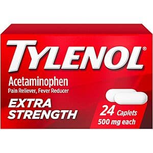 24-Count Tylenol Extra Strength 500mg Acetaminophen Pain Reliever Coated Tablets $1.75 w/ Subscribe & Save