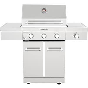 KitchenAid 3-Burner Propane Gas Grill w/ Ceramic Sear Side Burner (Stainless Steel) $249 + Free Store Pickup