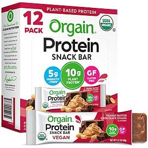 Select Accts: 12-Pk 1.41oz. Orgain Organic Vegan Protein Snack Bars (PB Chocolate) $9.60 w/ Subscribe & Save