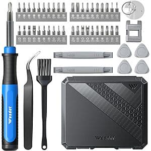 52-in-1 Wesdut Magnetic Precision Screwdriver Set (Blue) $7