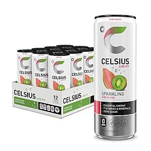 12-Pk 12-Oz Celsius Sugar Free Essential Energy Drink (Sparkling Kiwi Guava) $14.25 w/ S&S