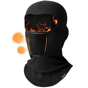 GXCROR Windproof Balaclava Ski Mask w/ Fleece-Like Lining & Breathable Mesh $6.50
