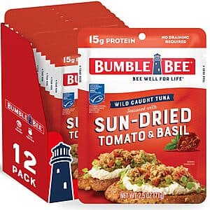 12-Pack 2.5-Oz Bumble Bee Sun-Dried Tomato & Basil Seasoned Tuna $7.35 w/ Subscribe & Save