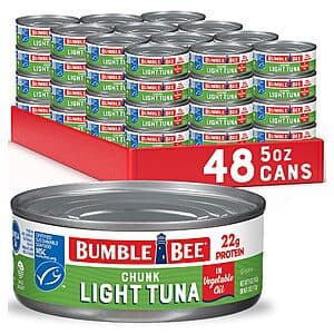 Select Accounts: 48-Pack 5-Oz Bumble Bee Chunk Light Tuna In Oil $33.70 w/ Subscribe & Save + Free Shipping