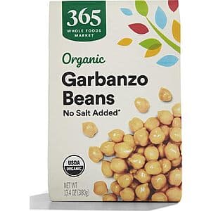 Prime: 13.4-oz 365 by Whole Foods Market, Organic Unsalted Garbanzo Beans $0.75 w/ S&S