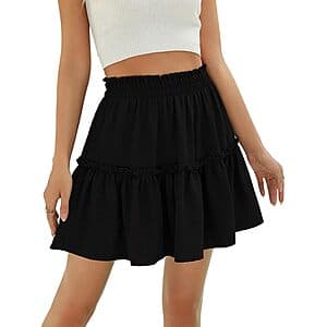 Berydress Women's High-Waist Tiered Ruffle Mini Skirt (Various) $8.95