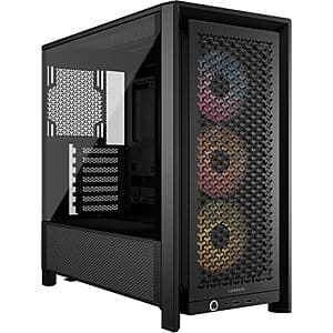CORSAIR 4000D RS ARGB Frame Modular Mid-Tower ATX PC Case w/ 3x Fans $80 + Free S&H