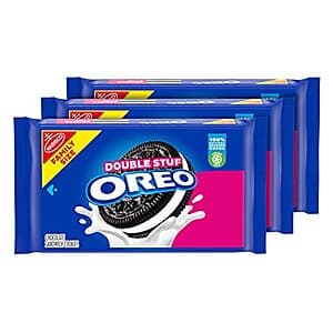 3-Pack OREO Family Size Double Stuf Chocolate Sandwich Cookies $7.80 w/ Subscribe & Save