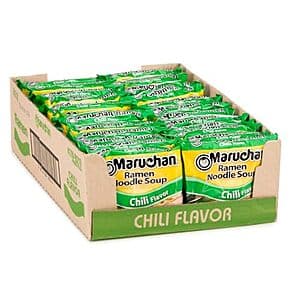 24-Pack 3-Oz Maruchan Instant Ramen Noodle Soup (Chili) $4.30 w/ Subscribe & Save