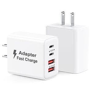 Prime Members: 2-Pack MateStar 4-Port up to 40W USB Wall Chargers w/ 20W USB-C $5 + Free Shipping