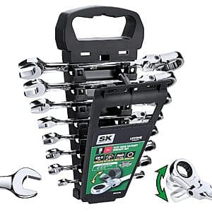 8-Pc SK Flex-Head SAE Combination Ratcheting Wrench Set $60 + Free S&H
