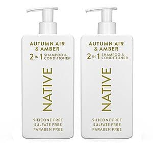 2-pk 16.5-oz Native 2-in-1 Shampoo & Conditioner (Autumn Air & Amber) $10.45 w/ S&S