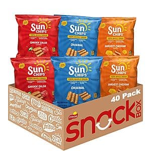 Prime Members: 40-ct 1-oz SunChips 100% Whole Grain Chips (Variety Pack) $14.15 w/ S&S