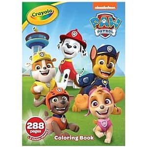 288-Pages Crayola PAW Patrol Coloring Book w/ Stickers $2