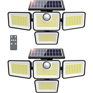 2-Pack omibee 4500LM Solar Outdoor Motion Adjustable Sensor Light $16.75