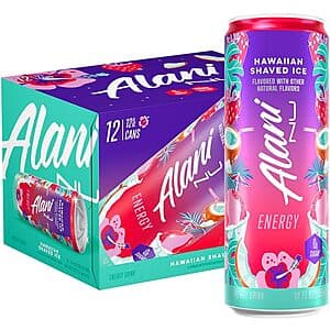12-Pack 12-Oz Alani Nu Sugar Free Low Calorie Energy Drinks (Hawaiian Shaved Ice) $14.25 w/ Subscribe & Save