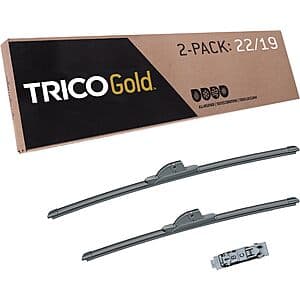 Set of 2 TRICO Gold 22" + 19" All-Weather Automotive Replacement Wiper Blades $10