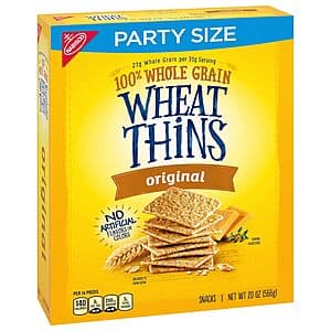 20-Oz Wheat Thins 100% Whole Grain Crackers Party Size Box (Original) $2.65 w/ Subscribe & Save
