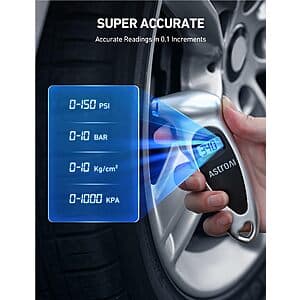 Prime Members: AstroAI Digital Tire Pressure Gauge (Silver) $4 + Free Shipping