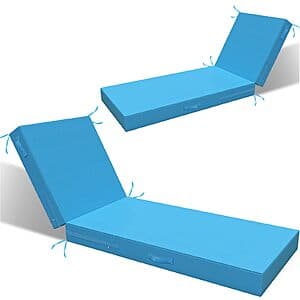 2-Pack 72" L'AGRATY Waterproof Lounge Chair Cushions (Blue or Khaki) $34 + Free S&H