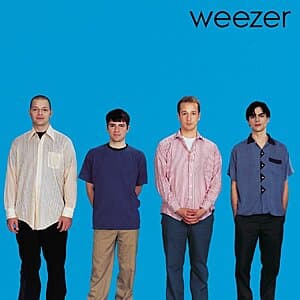Weezer Blue Album vinyl LP record with blue album artwork and packaging.