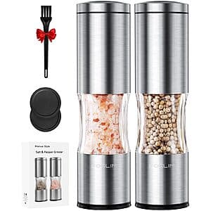4.07-Oz FORLIM Salt & Pepper Manual Grinder Set w/ Ceramic Grinding Core (Silver) $10