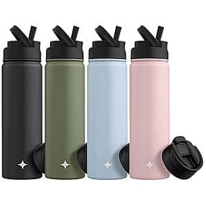 4-Pk 22oz. JoyJolt Insulated Stainless Bottles w/ Flip Lids (various colors) $20 + Free S&H