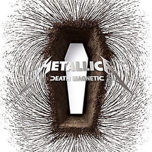 Metallica: Death Magnetic studio album cover and jewel case for audio CD format.