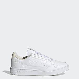 adidas Women's NY 90 white sneaker with multi-color paneling on upper.
