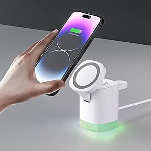 LAX Gadgets MagSafe Compatible Foldable Wireless 3-In-1 Charging Stand (2 Colors) $10 + Free Shipping