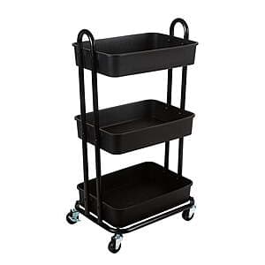 3-Tier Organize It All Rolling Multifunctional Storage Cart (Black) $21.70