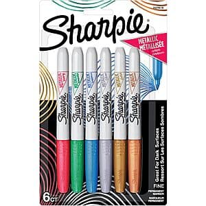 6-ct Sharpie Metallic Permanent Markers Fine Tip (assorted) $7.40 w/ Subscribe & Save