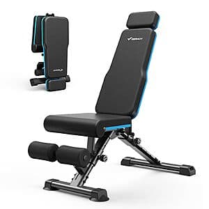 MERACH Foldable Adjustable Weight Bench (Up to 990 lbs) $60 + Free S&H
