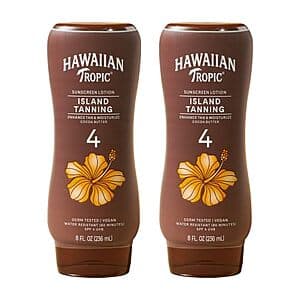 Select Accounts: 2-Pk 8-Oz Hawaiian Tropic SPF 4 Island Tanning Lotion $6.80 w/ S&S