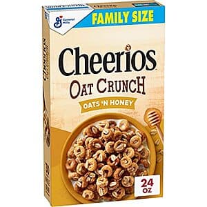 24-Oz Cheerios Oat Crunch Breakfast Cereal (Oats & Honey) $2.45 w/ Subscribe & Save