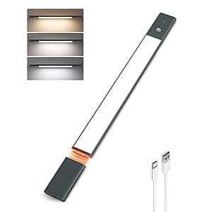 EZVALO 19.7" Wireless Rechargeable Motion Sensor LED Under Cabinet Lights $9