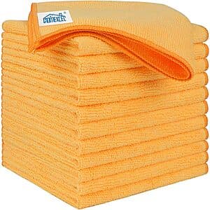 12-Pack 12.5" x 12.5" HOMEXCEL Yellow Microfiber Cleaning Cloths $4.75 w/ Subscribe & Save