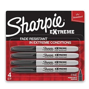 Select Locations: 4-Ct Sharpie Extreme Fine Tip Permanent Markers (Black) $2.10 w/ S&S