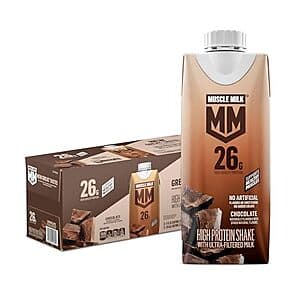 12-Pk 11-Oz Muscle Milk High Protein Shake (Chocolate) $13.10 w/ S&S