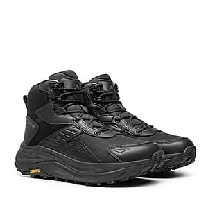 Nortiv 8 men's waterproof hiking boot with wide toe box in dark color.