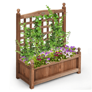 Costway Solid Wood Weather-Resistant Outdoor Planter Box w/ Trellis $39.90 + Free S&H