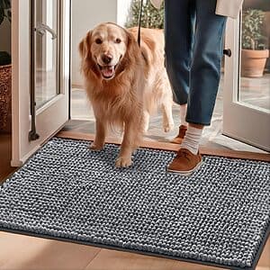 30" x 20" Eheyciga Super Absorbent Dog Door Mat (Grey) $7