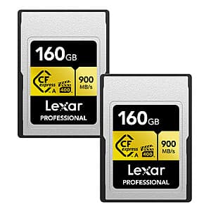 2-Pack Lexar 160GB Professional CFexpress Type A Gold Series Memory Card $140 + Free Shipping
