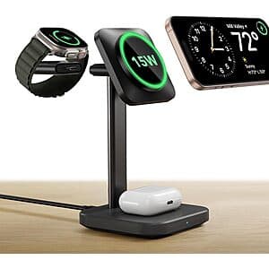 ESR 3-in-1 Qi2 Certified 15W MagSafe Wireless Charging Station (Black or White) $15