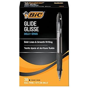 36-Count BIC Glide Bold Retractable Ballpoint Pens (Black, 1.6mm) $8.75 w/ Subscribe & Save