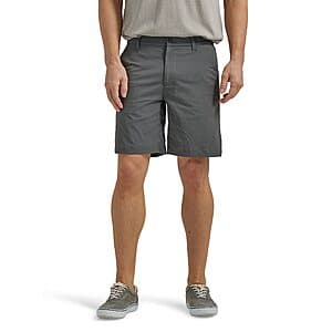 Lee Men's Extreme Motion Regular Fit Synthetic Flat Front Short (Charcoal) $12.55